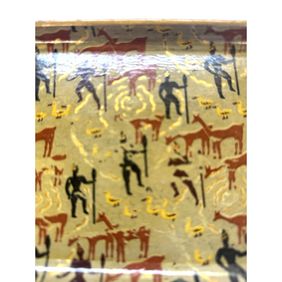 60's MCM Mini Serving Tray Alcohol Proof Tray Japan 8" x 5" Kitschy Cute DUCKS - Picture 4 of 7